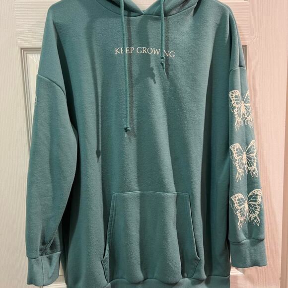 Green and white oversized hoodie - Picture 4 of 7